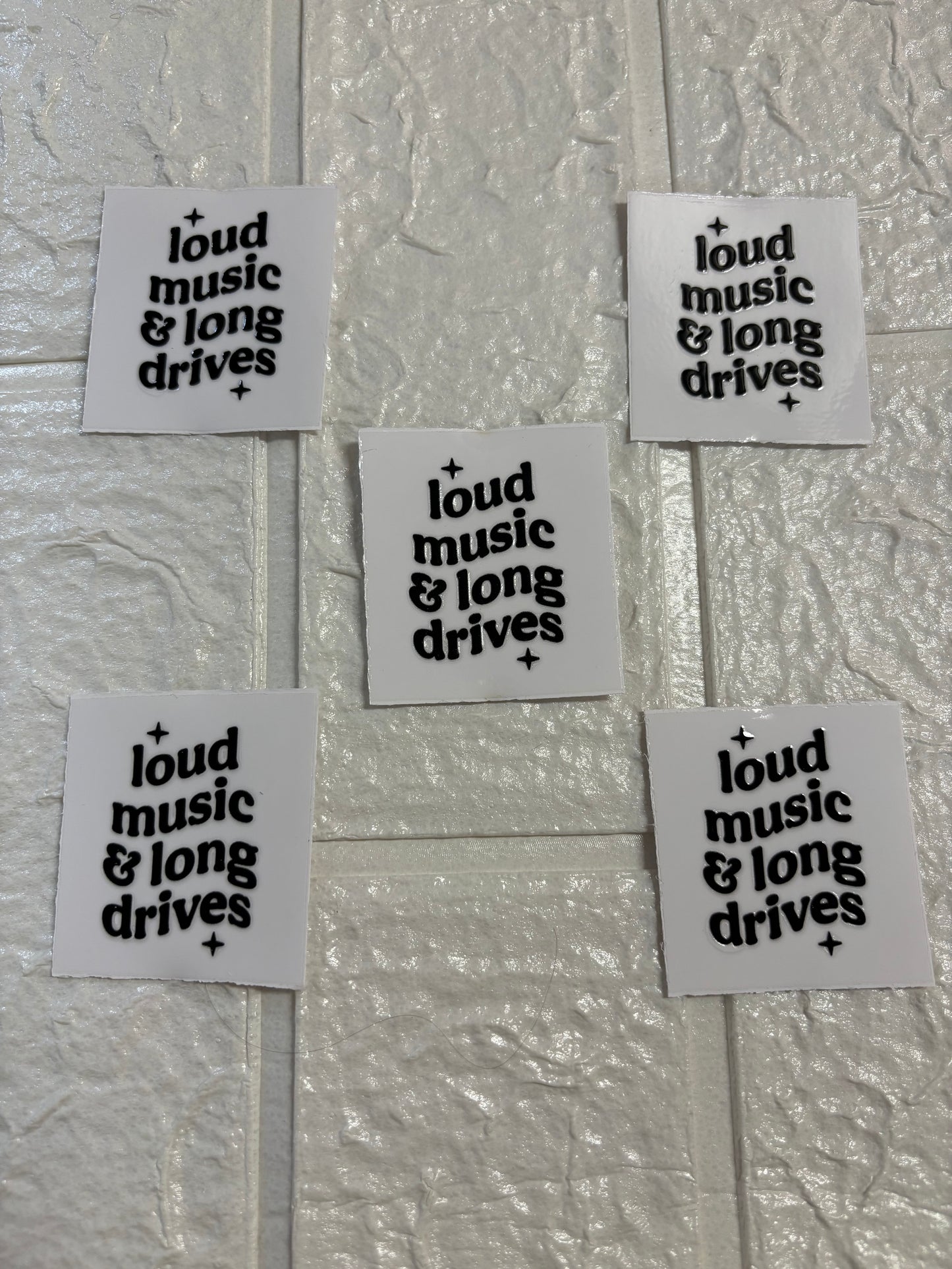 Loud Music and Long Drives UV DTF Keychain Transfer