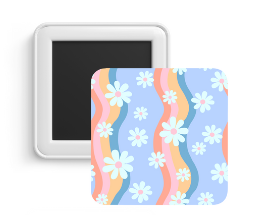 Retro Floral Daisy Magnet