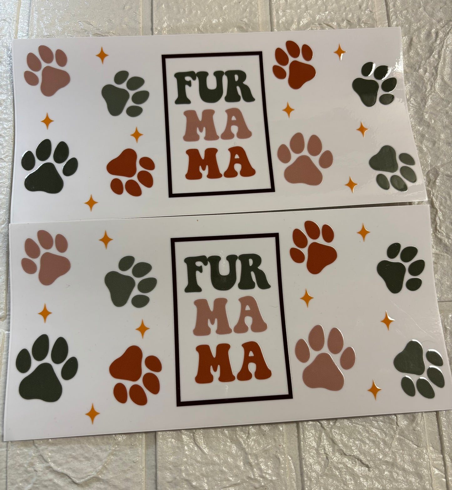 Fur Mama 16OZ Glass Can UV DTF Transfer