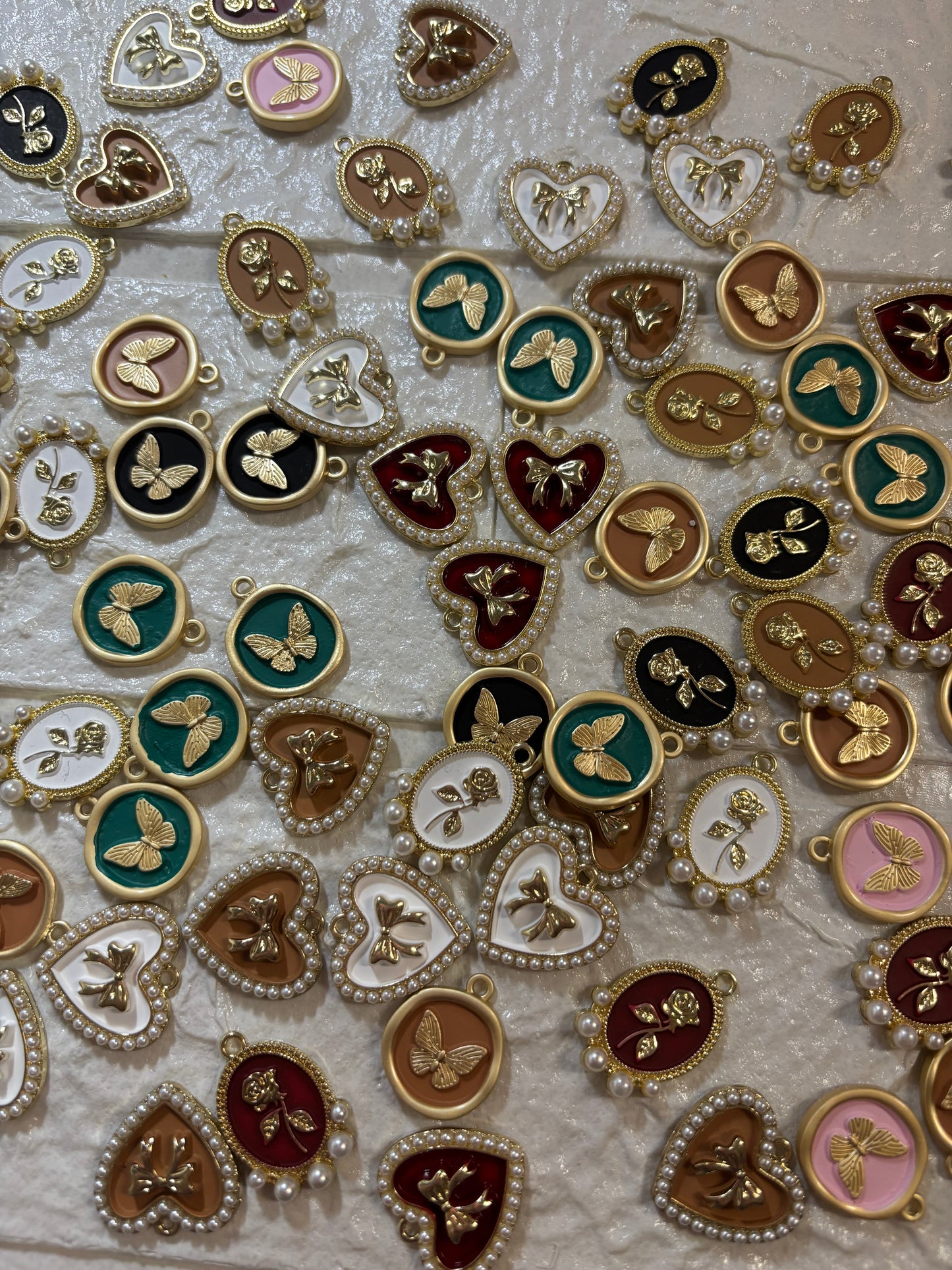 Gold Plated Nature Enamel Charms